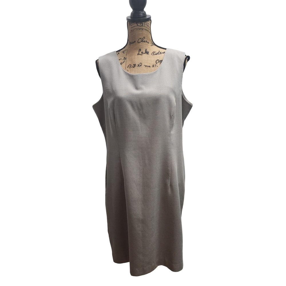 Norton McNaughton Women's Gray Sleeveless‎ Sheath Dress - Career Cocktail Party